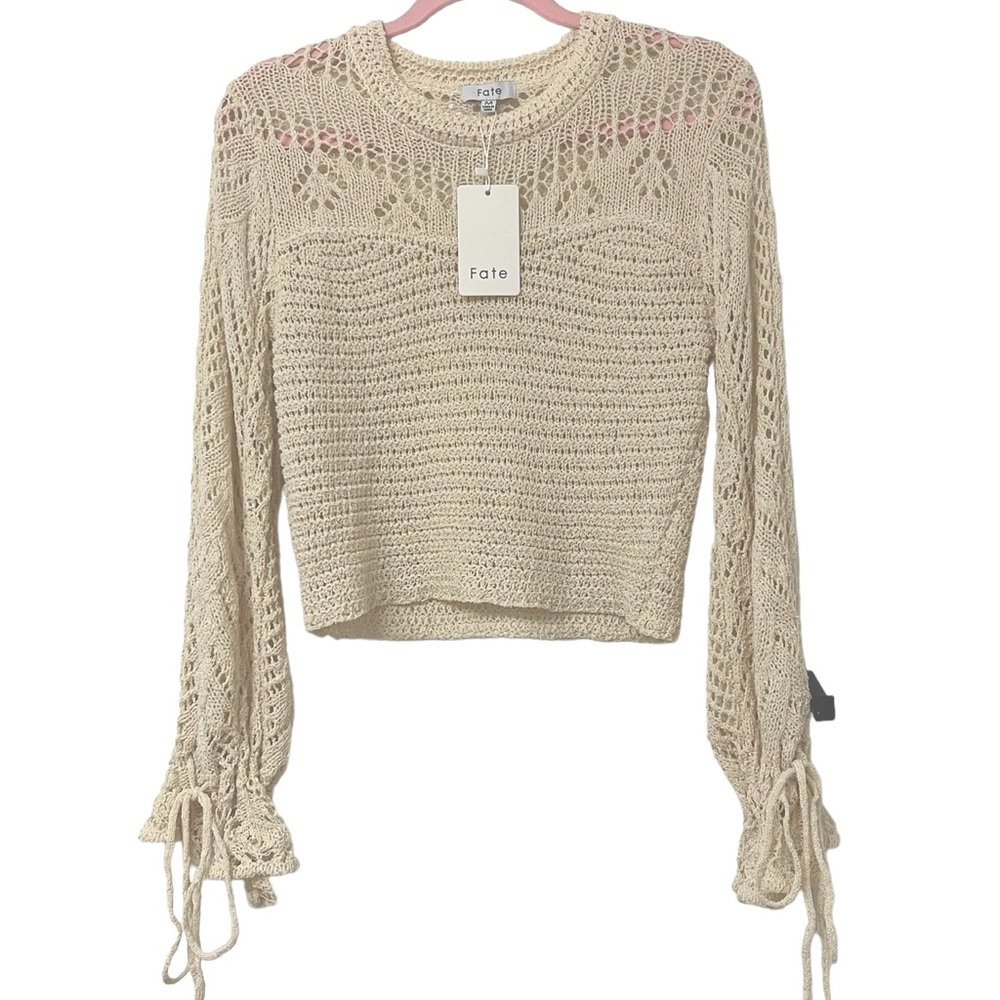 NWT Fate Knitted Cropped Sweater Size Medium Boutique Brand - Picture 5 of 7